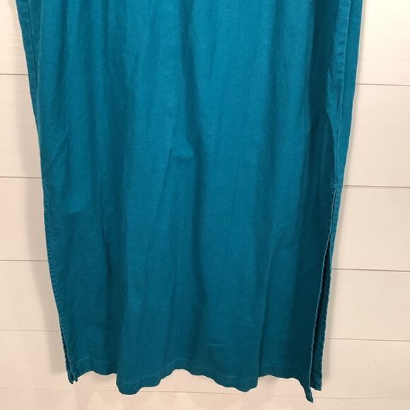 Vintage Blassport button down sleeveless long maxi dress bright peacock blue - Picture 10 of 11